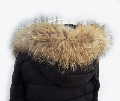 Natural Brown Fur Hood Trim Replacement – genuine Finnish raccoon pelt – image 3
