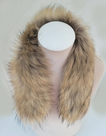 Natural Brown Fur Trim for Coat – genuine Finnish raccoon pelt – image 2