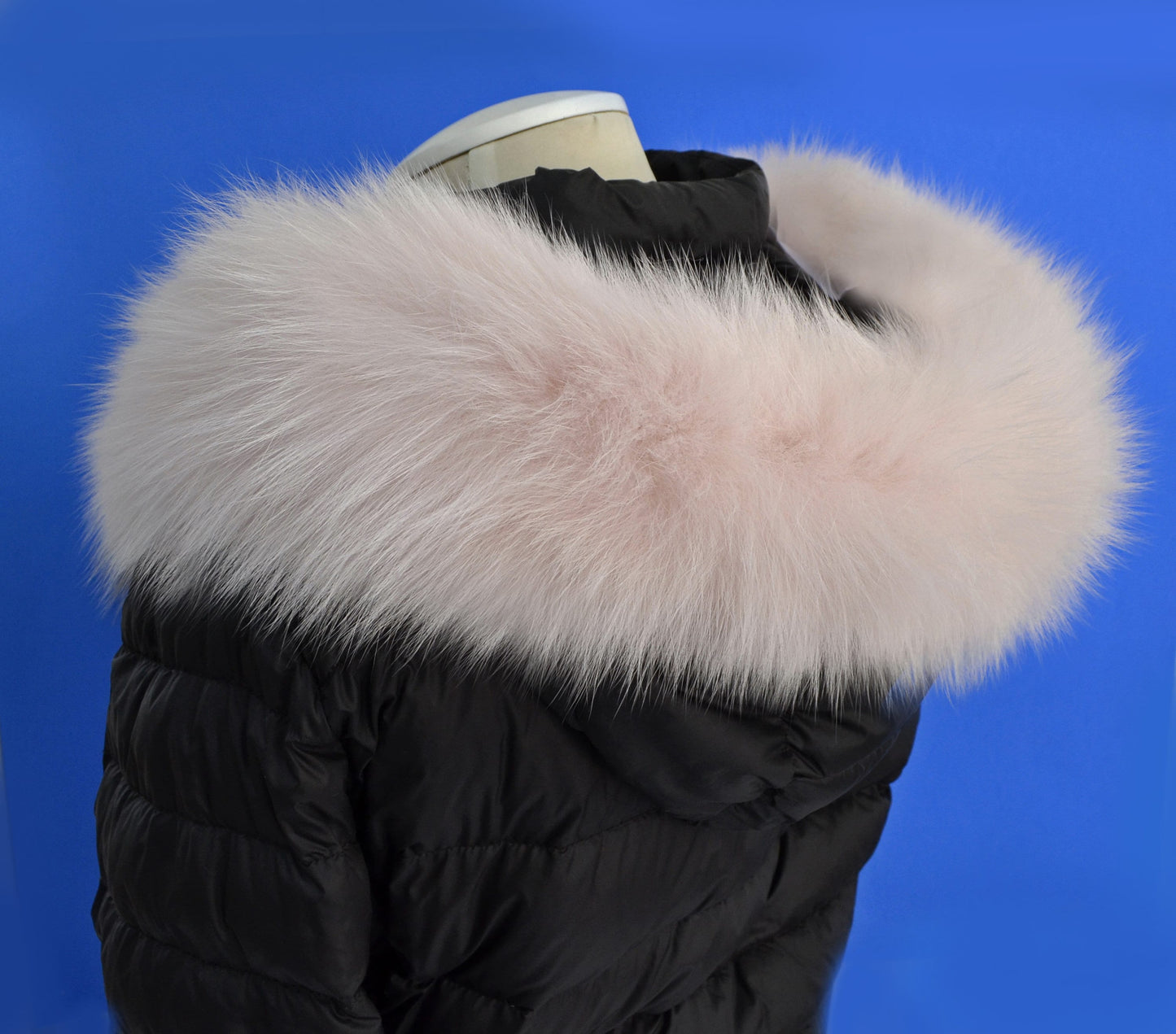 READY to SHIP From Pieces! XL Large Full Finnish Real Fox Fur Collar, Fur Trim for Hoodie, Fox Fur Collar, Fur Scarf, Fur Ruff, Pink Fox