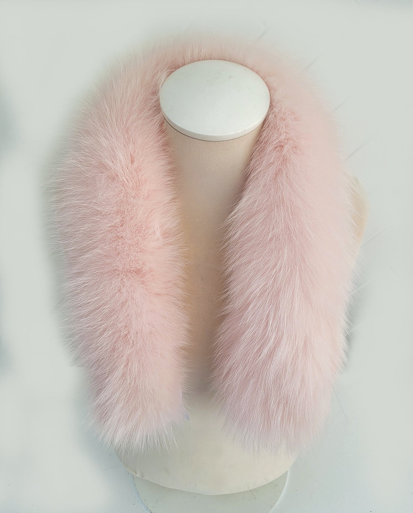 READY to SHIP From Pieces! XL Large Full Finnish Real Fox Fur Collar, Fur Trim for Hoodie, Fox Fur Collar, Fur Scarf, Fur Ruff, Pink Fox