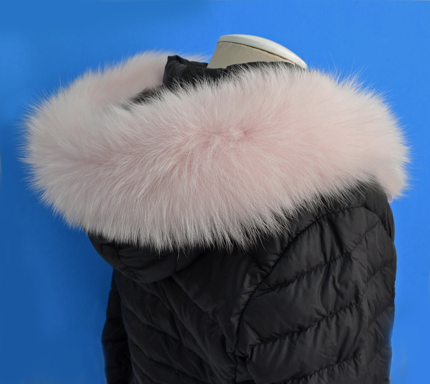 READY to SHIP From Pieces! XL Large Full Finnish Real Fox Fur Collar, Fur Trim for Hoodie, Fox Fur Collar, Fur Scarf, Fur Ruff, Pink Fox