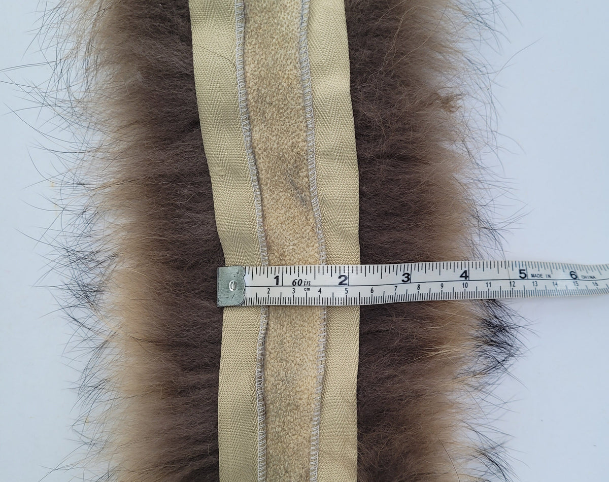 Natural brown raccoon fur hood trim replacement – size M – view 5