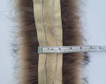 Natural brown raccoon fur hood trim replacement – size M – view 5