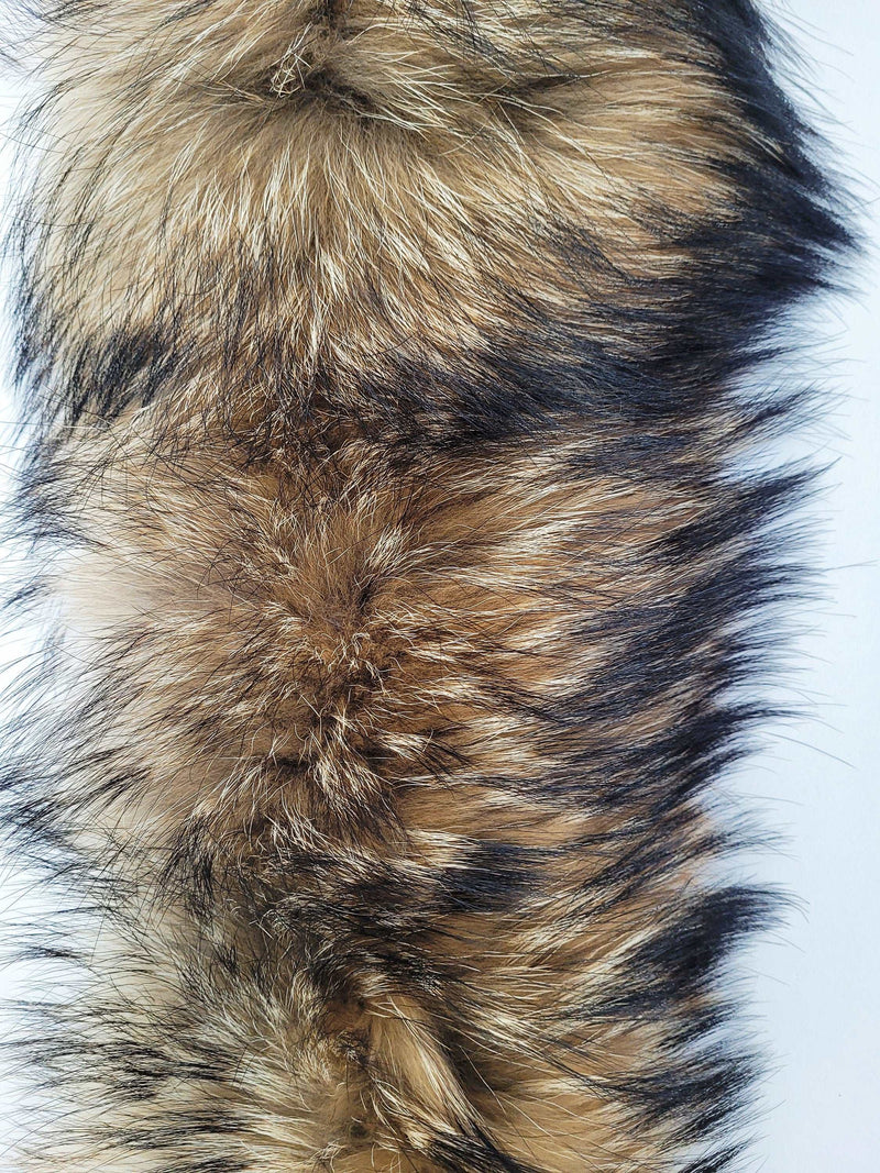 BY ORDER XXL Extra Large Finnish Raccoon Fur Collar, Fur Trim Hoodie, Raccoon Fur Collar, Fur Scarf, Fur Ruff, Raccoon Fur Hood, 70 cm