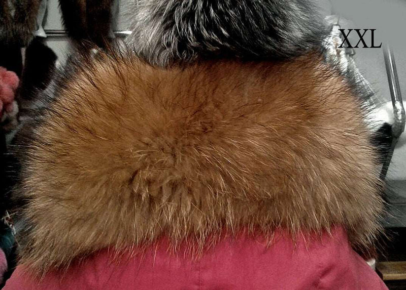 BY ORDER XXL Extra Large Finnish Raccoon Fur Collar, Fur Trim Hoodie, Raccoon Fur Collar, Fur Scarf, Fur Ruff, Raccoon Fur Hood, 70 cm