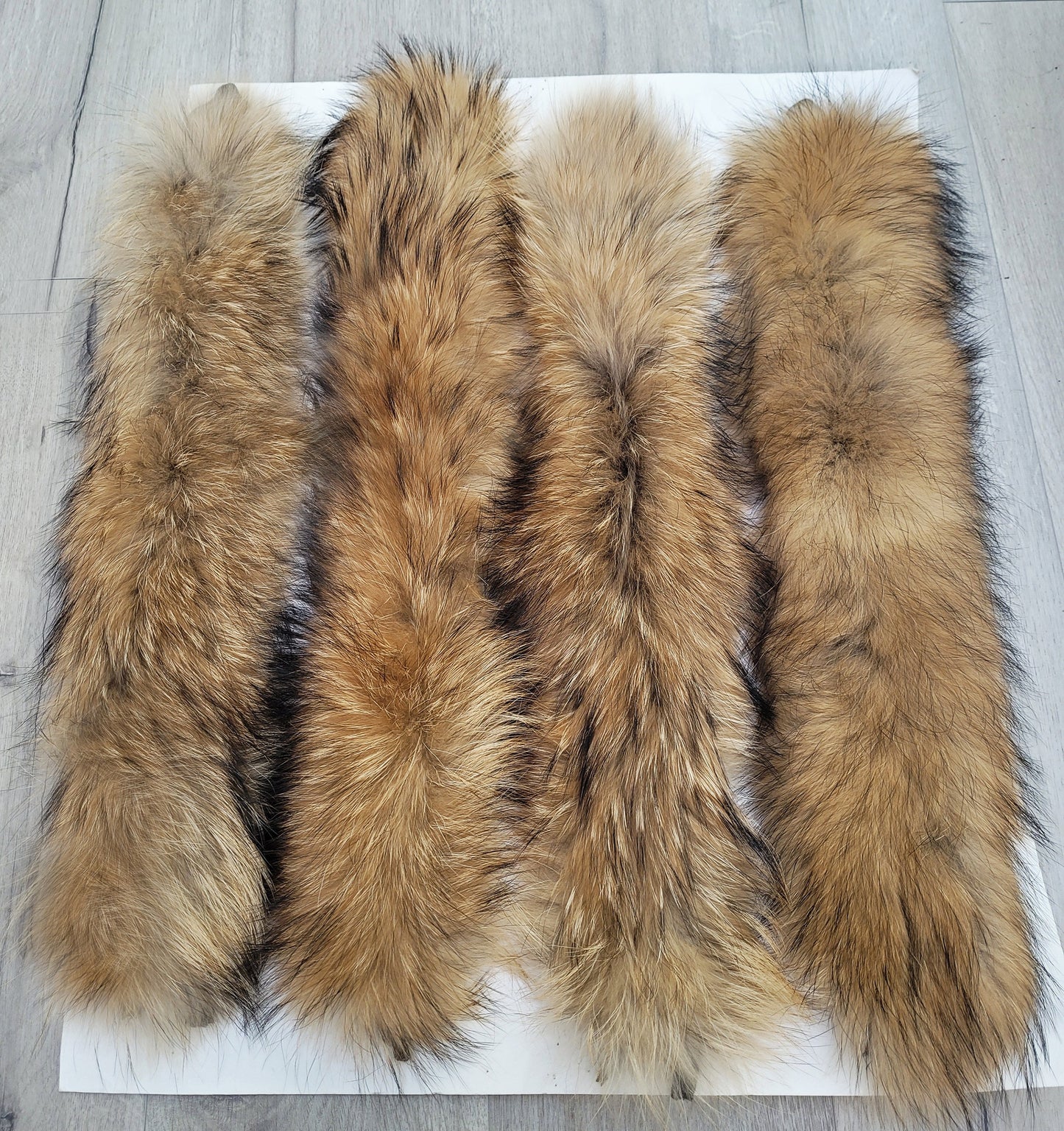 BY ORDER 60X4 cm Real Raccoon Fur Collar, Fur Trim for Hoodies, Raccoon Fur Collar, Fur Scarf, Fur Ruff, Raccoon Fur Hood, Raccoon