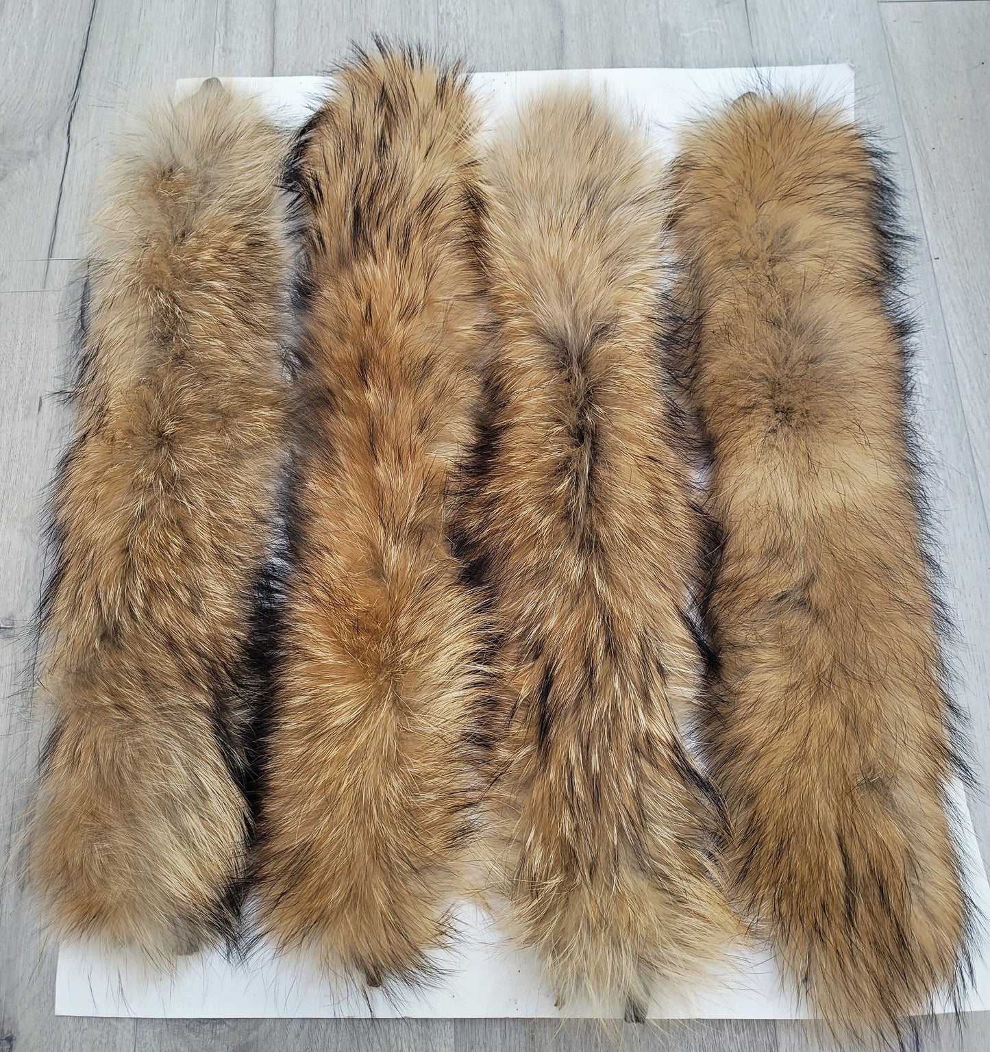 BY ORDER 60X4 cm Real Raccoon Fur Collar, Fur Trim for Hoodies, Raccoon Fur Collar, Fur Scarf, Fur Ruff, Raccoon Fur Hood, Raccoon
