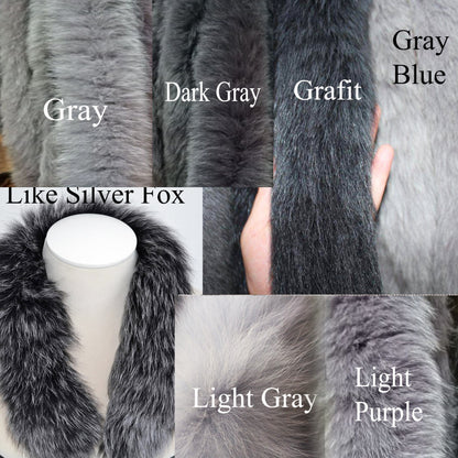 real fox fur hood trim made from fox tail fur – Single – view 5