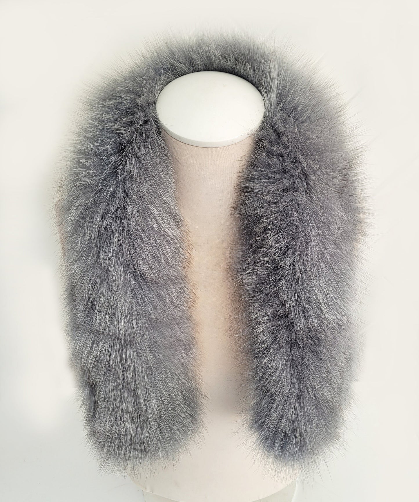 BY ORDER From Pieces! XL Large Full Finnish Real Fox Fur Collar, Fox Fur Collar, Fur Trim for Hoodie,  Fur Scarf, Fur Ruff, Gray Fox