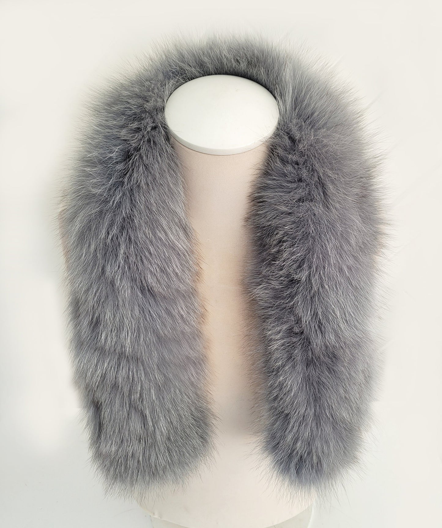BY ORDER From Pieces! XL Large Full Finnish Real Fox Fur Collar, Fox Fur Collar, Fur Trim for Hoodie, Fur Scarf, Fur Ruff, Gray Fox