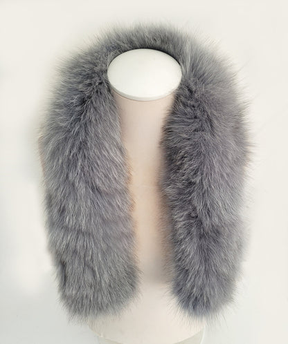 Gray Hood Fur Trim – genuine Arctic fox fur pieces – image 5