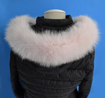Pink Fur Trim for Jacket – genuine Arctic fox fur pieces – image 4