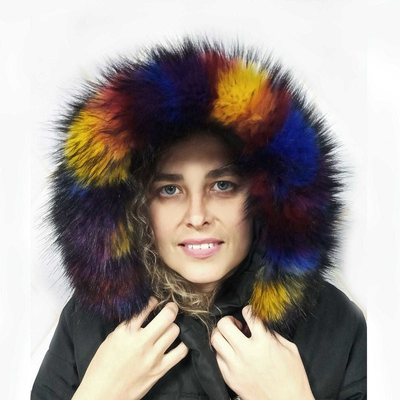 BY ORDER Faux Fur Vegan Trim Hood 70 cm, Faux Fur Collar Trim, Fake Fur, Fur Fabric, Fur Ruff, Faux Fur Hood, Hood Fur Jacket, Multicolor