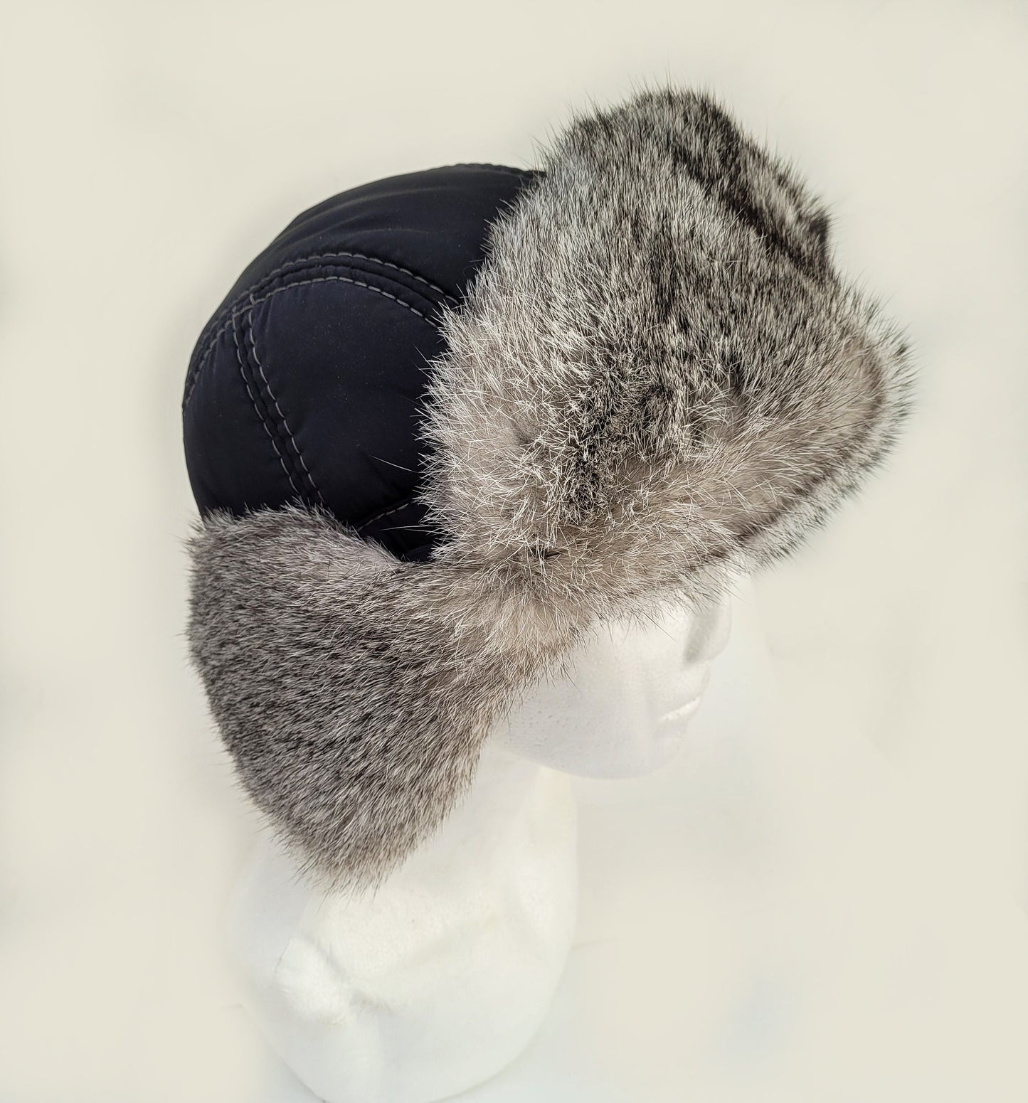 READY TO SHIP Aviator Fur Hat, Fur Ear Flap Hat, Men real fur hat, Trapper Hat, Ushanka, Russian Hat, Ski Hat, Rabbit Fur, Fur Hat Ear Flaps