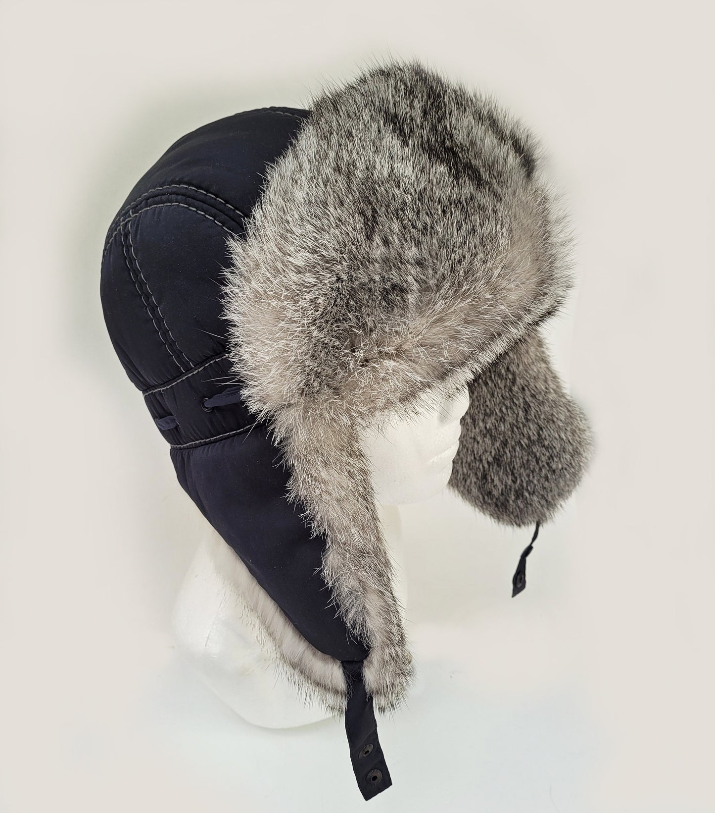 READY TO SHIP Aviator Fur Hat, Fur Ear Flap Hat, Men real fur hat, Trapper Hat, Ushanka, Russian Hat, Ski Hat, Rabbit Fur, Fur Hat Ear Flaps