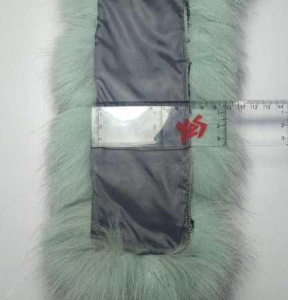 Raccoon Look real fox fur hood trim made from fox tail fur – Cubes – view 4