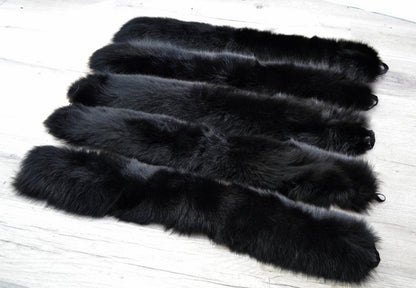 Black Fox Fur Scarf – genuine Arctic fox pelt – image 9