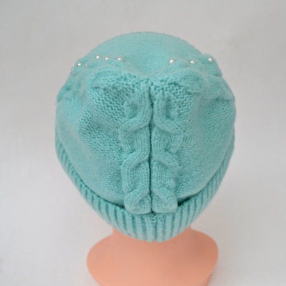 Women's braided slouchy beanie wool blend fleece lined hat – view 5