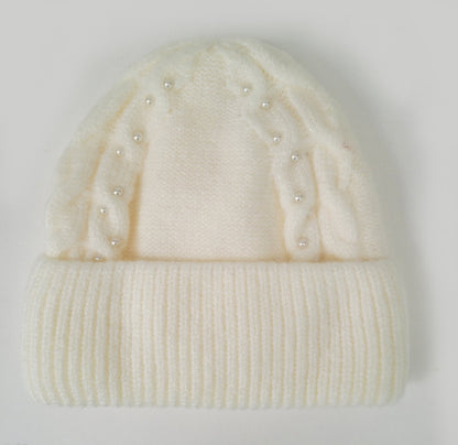 Women's braided slouchy beanie wool blend fleece lined hat – view 8