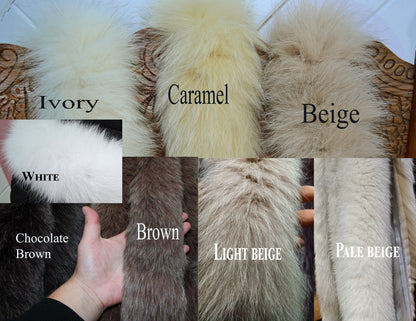 real fox fur hood trim made from fox tail fur – Single – view 3