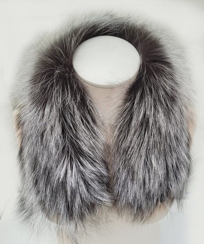 Gray Fur Trim for Coat – genuine Arctic fox pelt – image 3