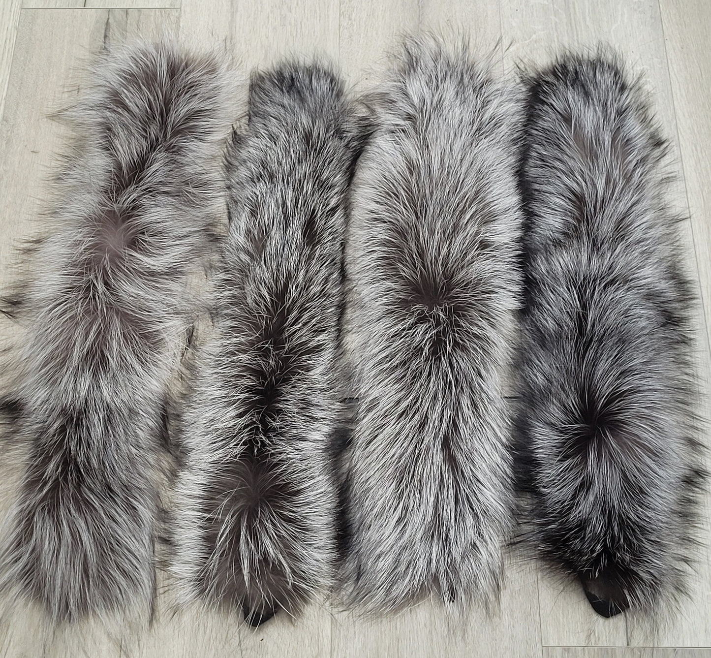 BY ORDER 60cm Real Silver Fox Fur Trim Hood, Fur collar trim, Fox Fur Collar, Fur Scarf, Fur Ruff, Fox Fur Hood, Fox Fur, stripe 3x60