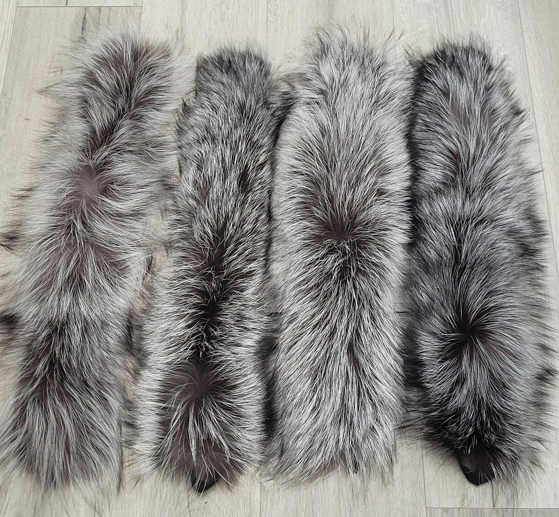 BY ORDER 60cm Real Silver Fox Fur Trim Hood, Fur collar trim, Fox Fur Collar, Fur Scarf, Fur Ruff, Fox Fur Hood, Fox Fur, stripe 3x60