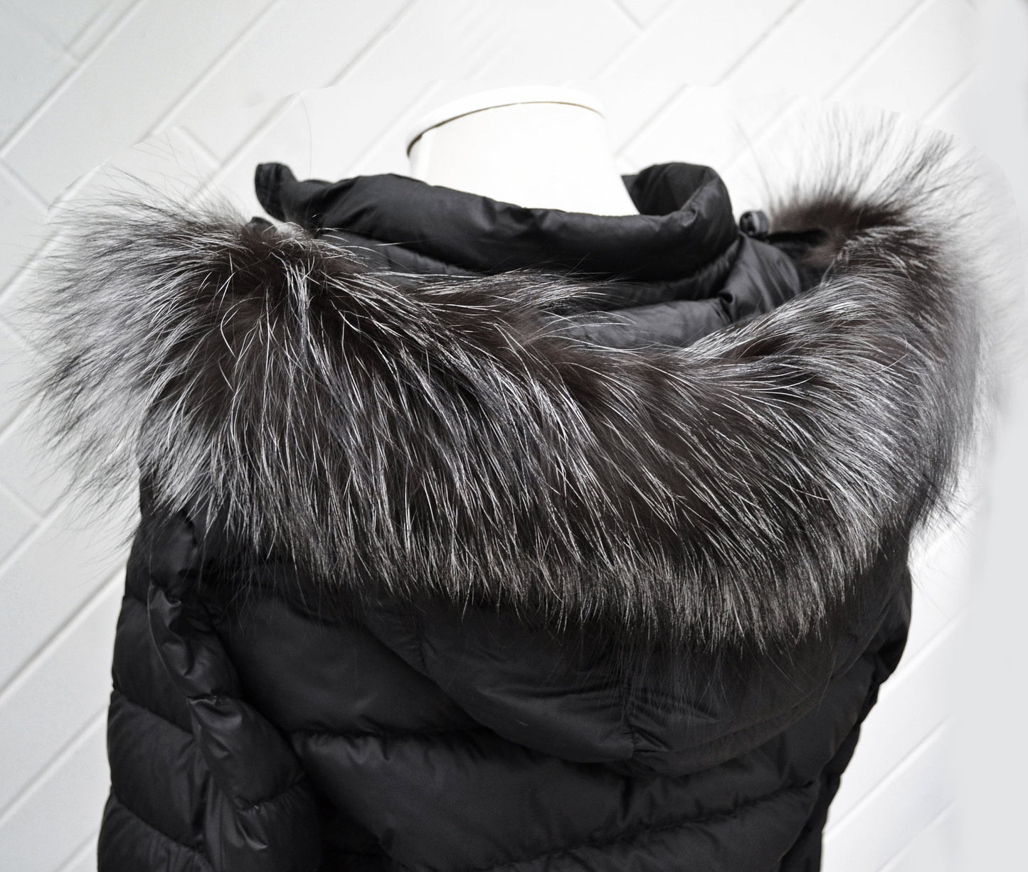 BY ORDER 60cm Real Silver Fox Fur Trim Hood, Fur collar trim, Fox Fur Collar, Fur Scarf, Fur Ruff, Fox Fur Hood, Fox Fur, stripe 3x60