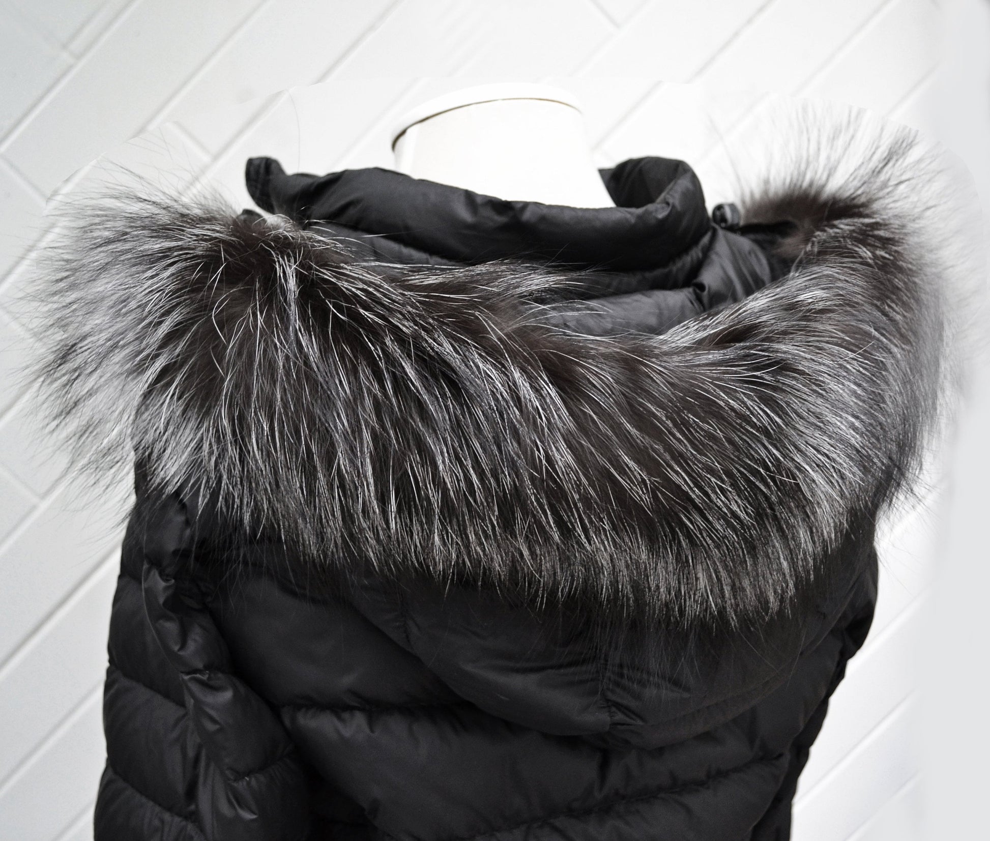 BY ORDER 60cm Real Silver Fox Fur Trim Hood, Fur collar trim, Fox Fur Collar, Fur Scarf, Fur Ruff, Fox Fur Hood, Fox Fur, stripe 3x60
