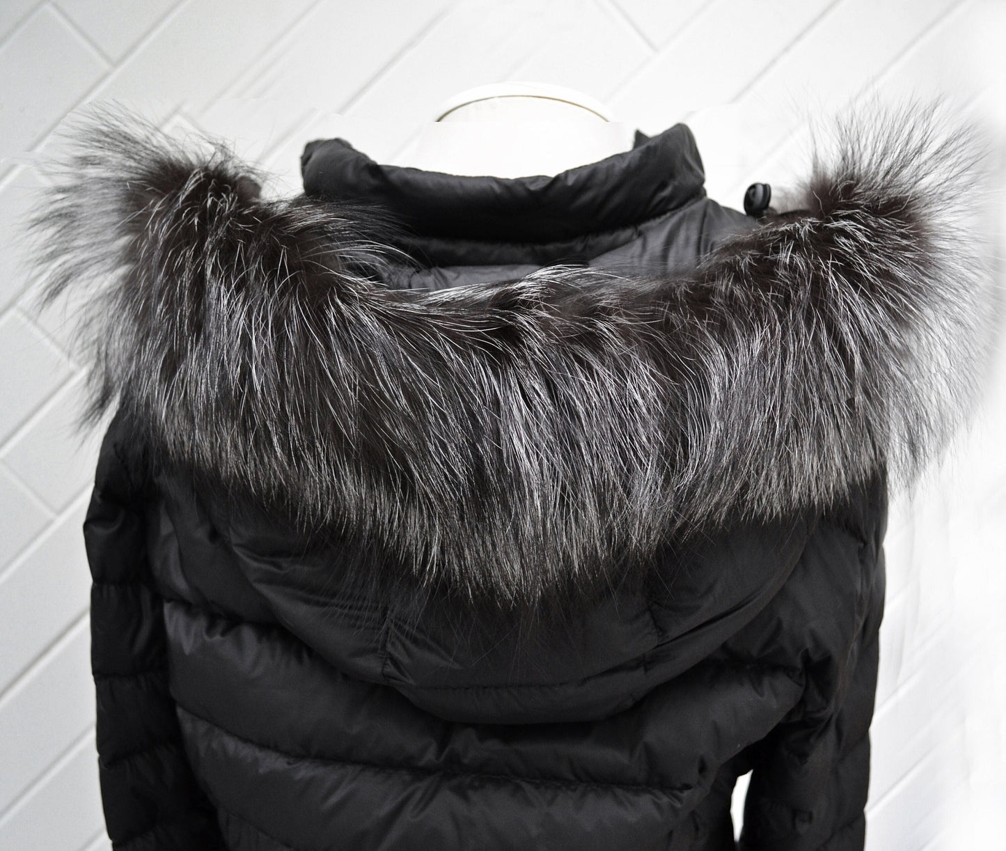 BY ORDER 60cm Real Silver Fox Fur Trim Hood, Fur collar trim, Fox Fur Collar, Fur Scarf, Fur Ruff, Fox Fur Hood, Fox Fur, stripe 3x60