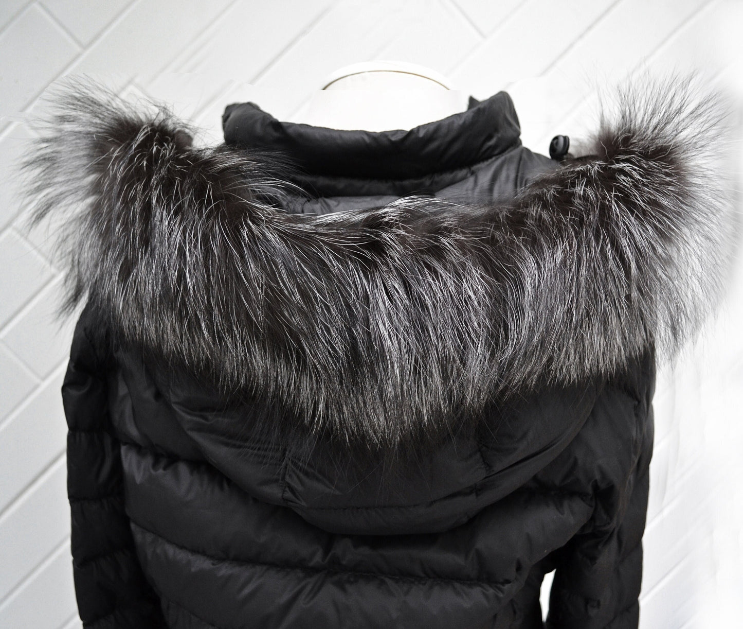 BY ORDER 60cm Real Silver Fox Fur Trim Hood, Fur collar trim, Fox Fur Collar, Fur Scarf, Fur Ruff, Fox Fur Hood, Fox Fur, stripe 3x60