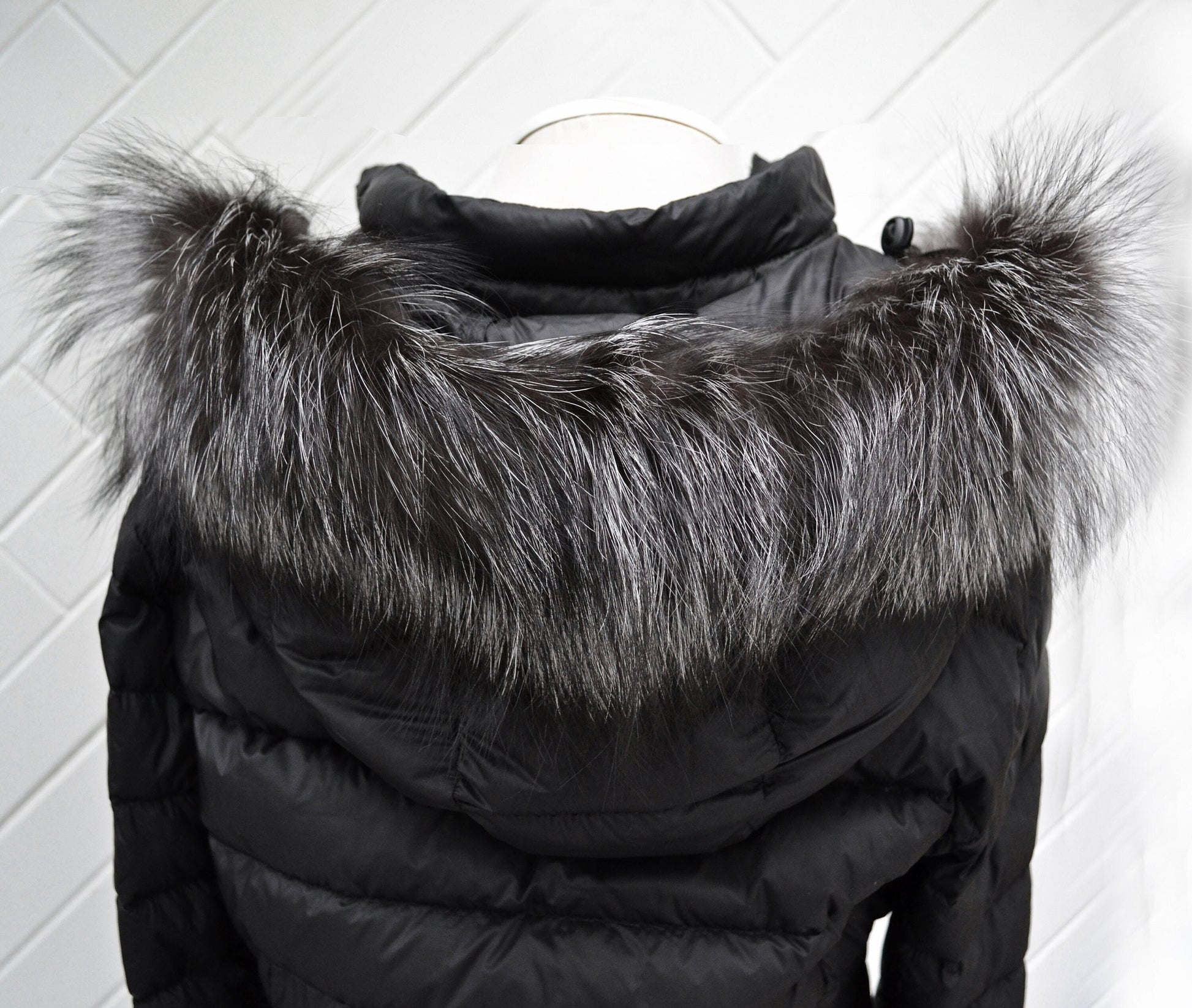 BY ORDER 60cm Real Silver Fox Fur Trim Hood, Fur collar trim, Fox Fur Collar, Fur Scarf, Fur Ruff, Fox Fur Hood, Fox Fur, stripe 3x60
