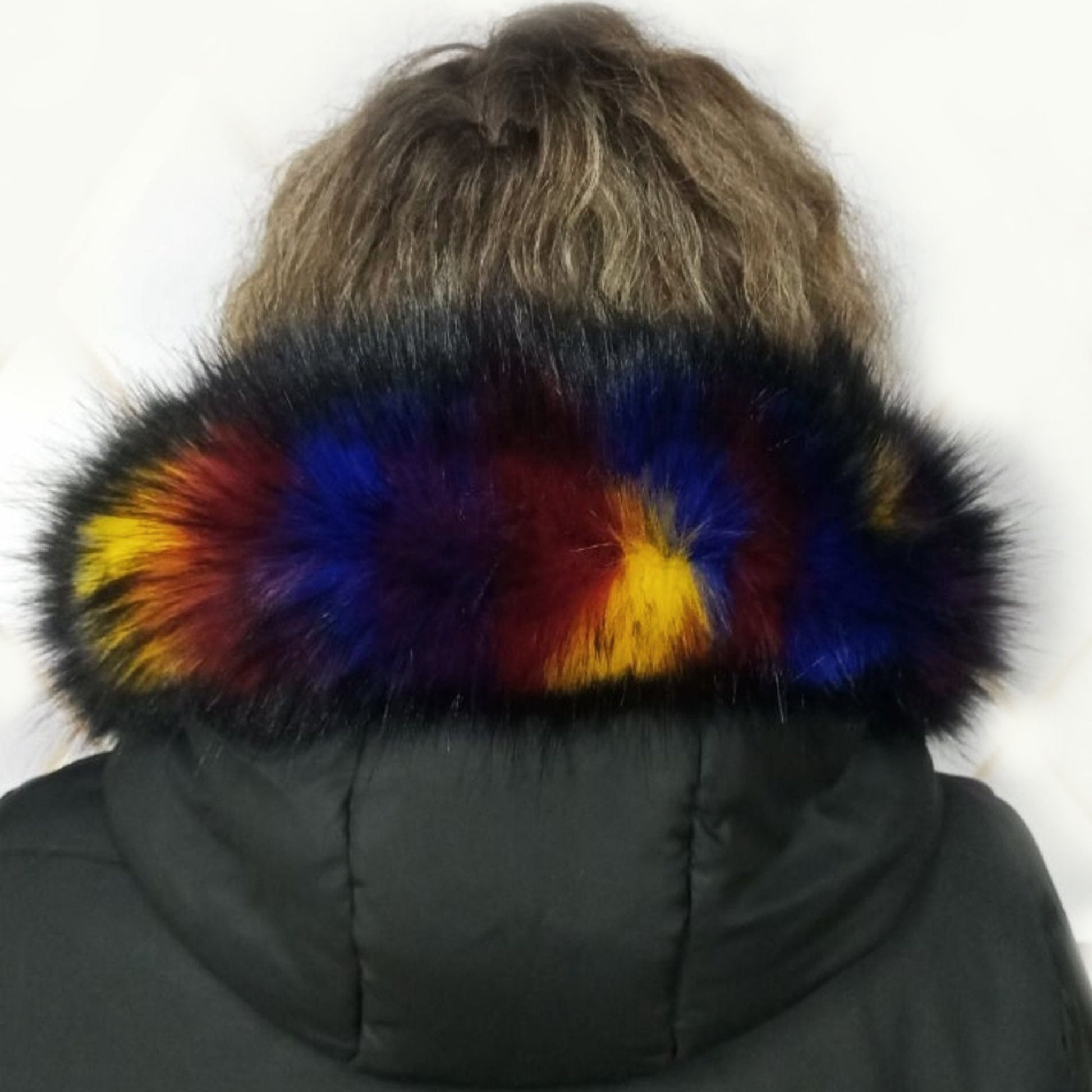 BY ORDER Faux Fur Vegan Trim Hood 70 cm, Faux Fur Collar Trim, Fake Fur Fabric, Fur Ruff, Faux Fur Hood, Hood Fur Jacket, Multicolor
