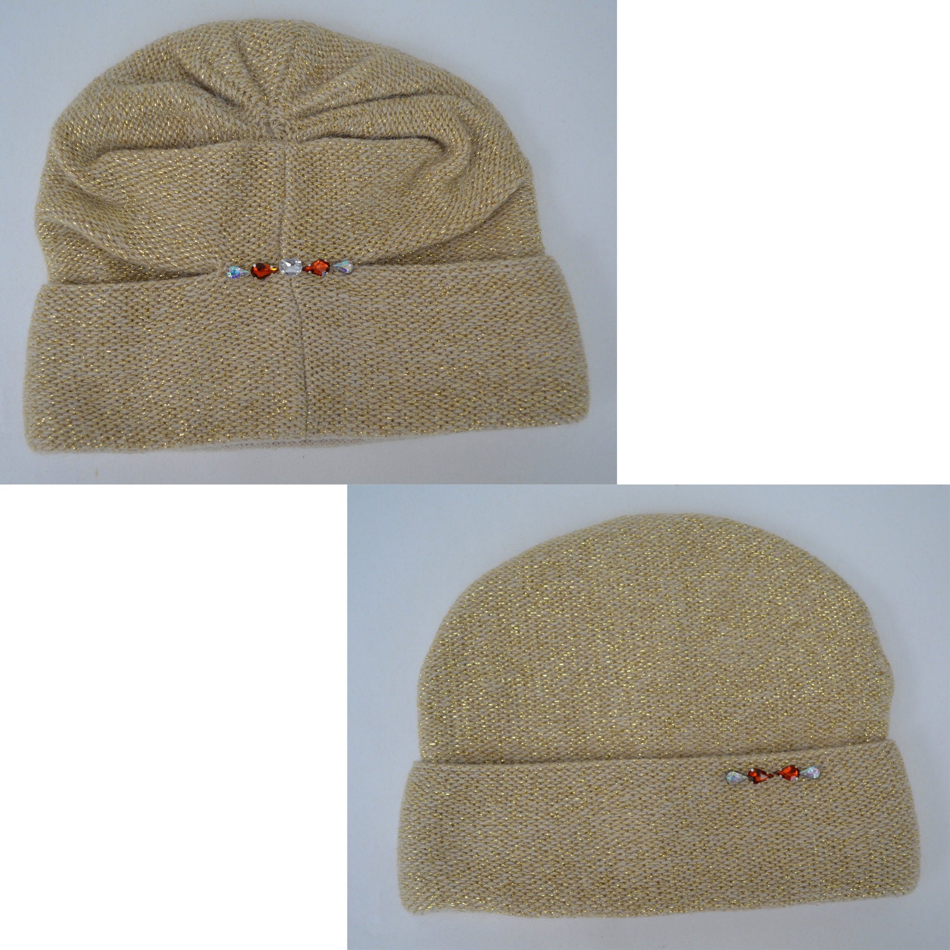 Mohair Wool Beanie: Knitted Slouchy Winter Hat with Fleece Lining