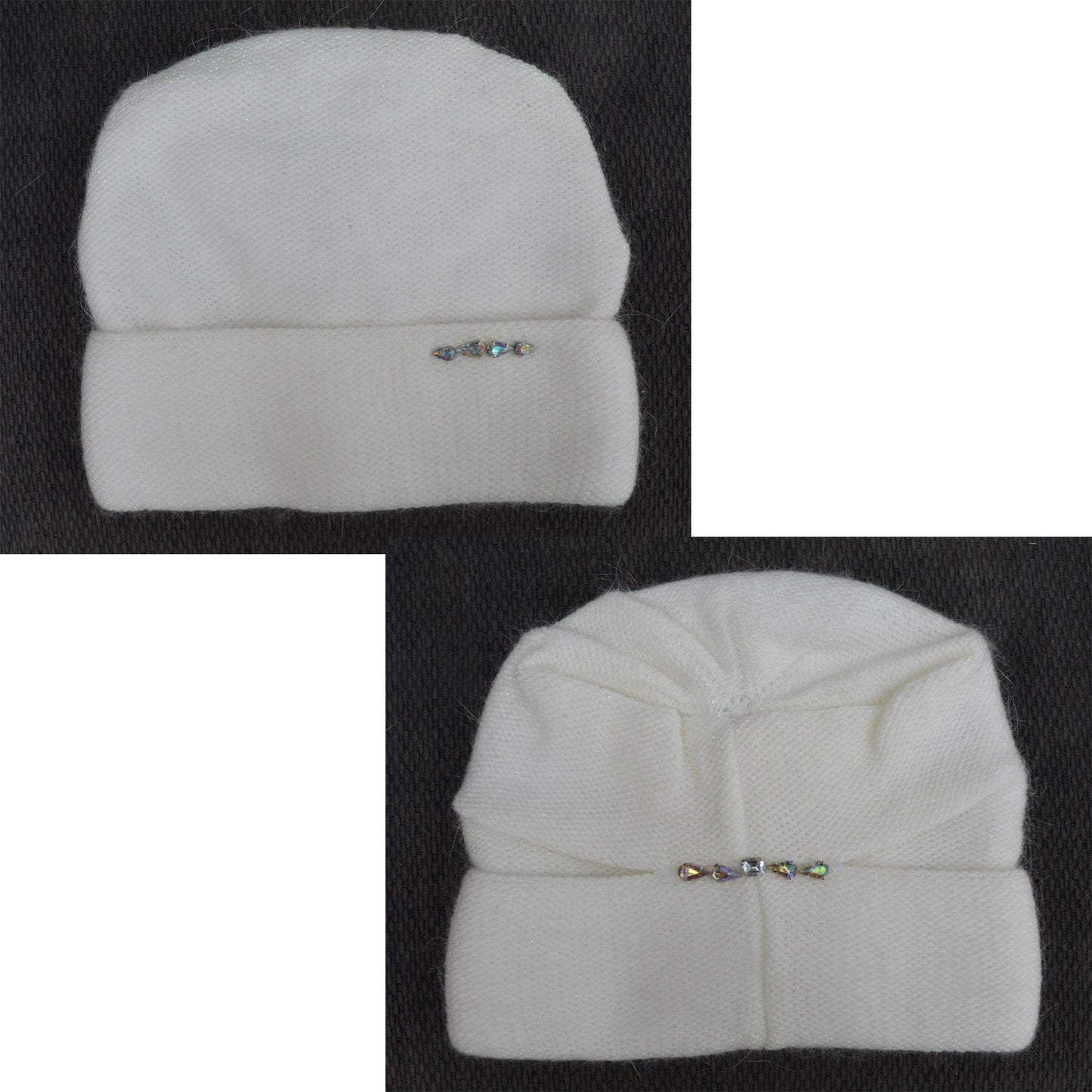 Mohair Wool Beanie: Knitted Slouchy Winter Hat with Fleece Lining