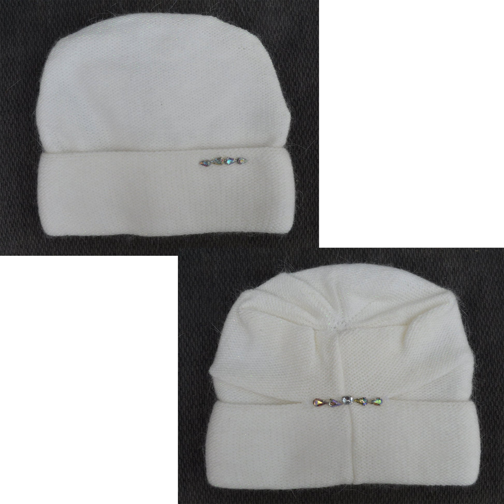 Mohair Wool Beanie: Knitted Slouchy Winter Hat with Fleece Lining