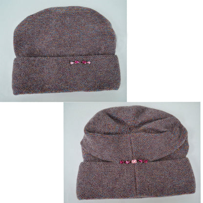 Mohair Wool Beanie: Knitted Slouchy Winter Hat with Fleece Lining