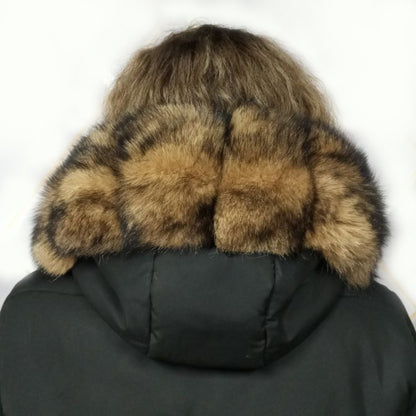 real fox fur hood trim made from fox tail fur – Cubes – view 1