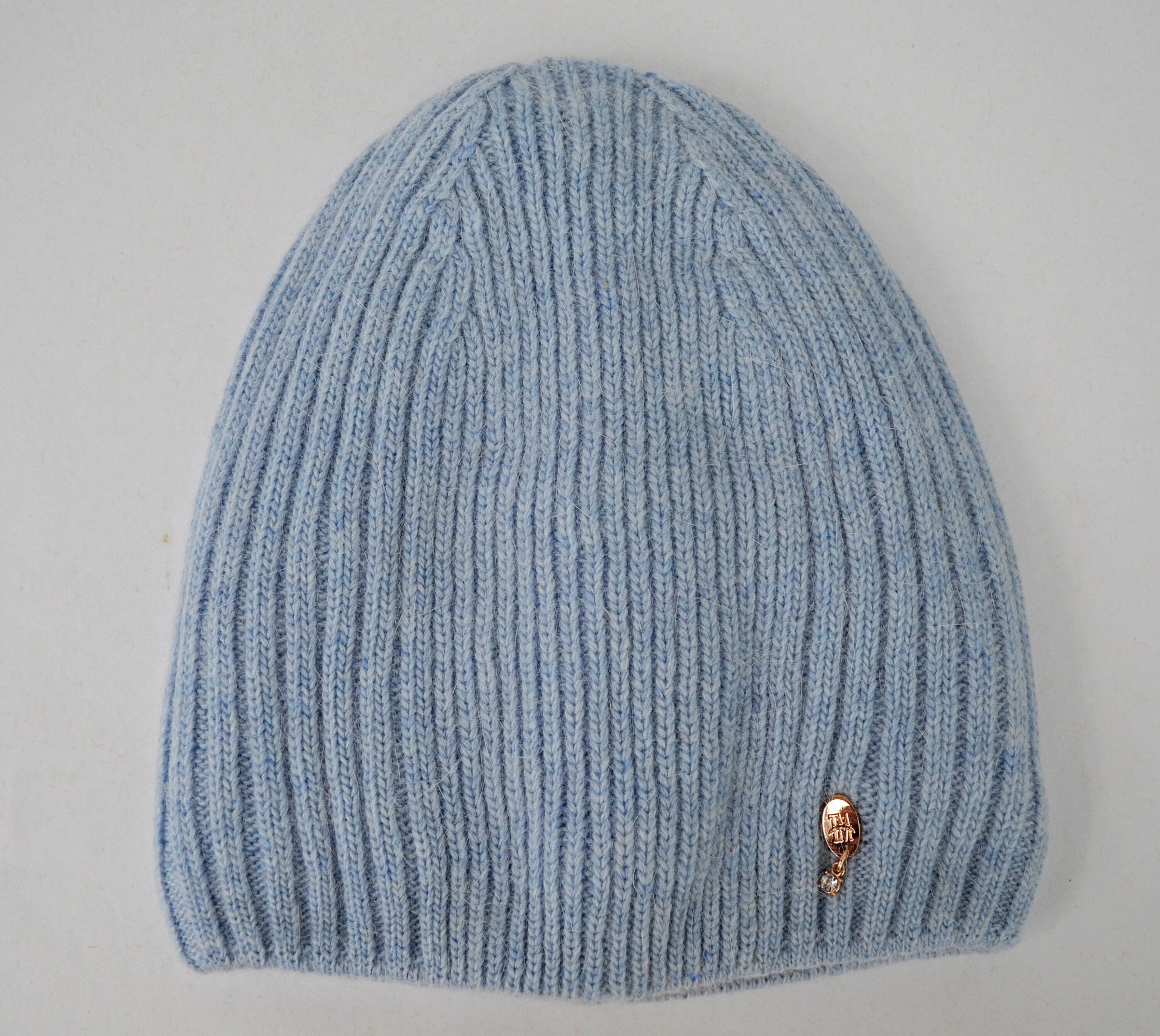 Angora Wool Beanie: Knitted Slouchy Winter Hat with Fleece Lining