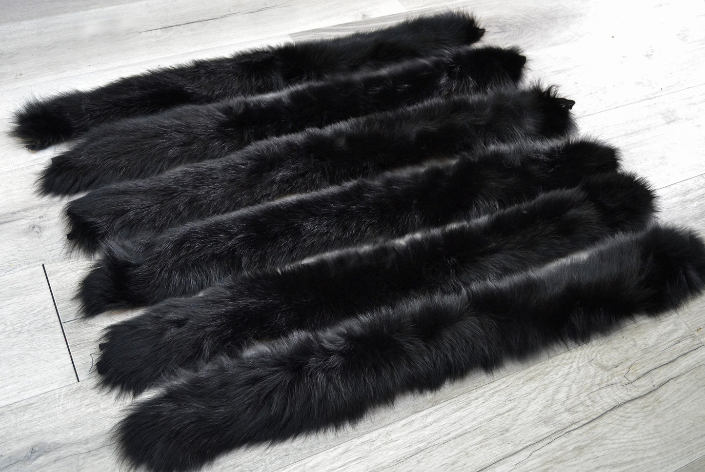 BY ORDER, not Tail, 60-80 cm Super Soft Real Black Fox Fur Trim Hood, Fur collar trim, Fox Fur Collar, Fur Ruff, Fur Hood, Fox Fur, Fur