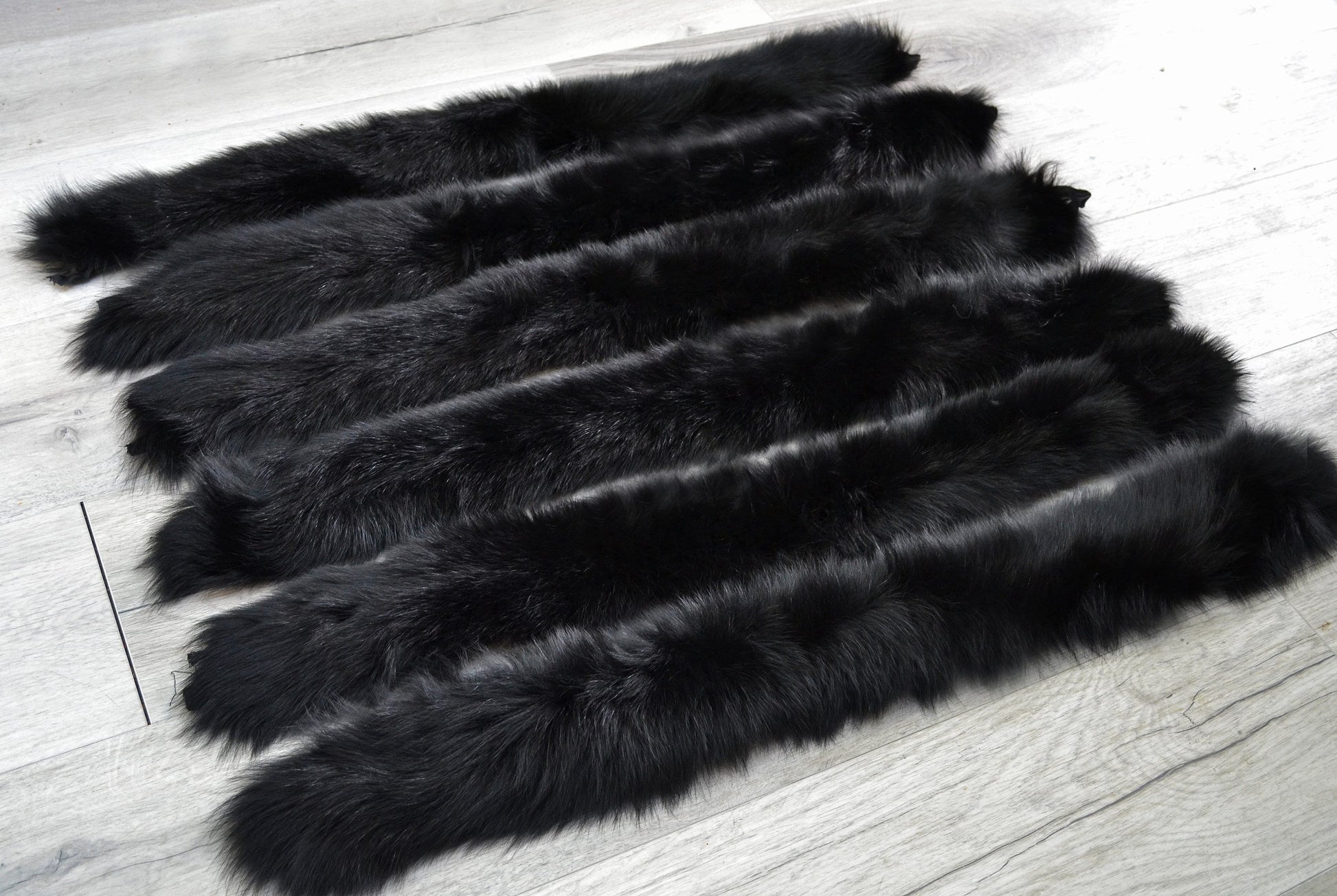 BY ORDER, not Tail, 60-80 cm Super Soft Real Black Fox Fur Trim Hood, Fur collar trim, Fox Fur Collar, Fur Ruff, Fur Hood, Fox Fur, Fur