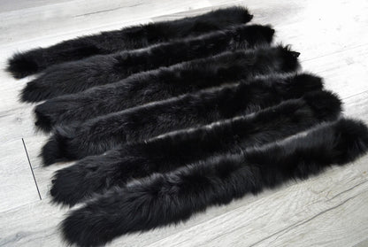 Black Fox Fur Collar – genuine Arctic fox pelt – image 4