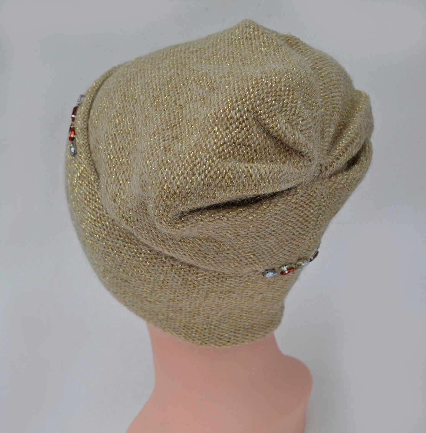 Mohair Wool Beanie: Knitted Slouchy Winter Hat with Fleece Lining