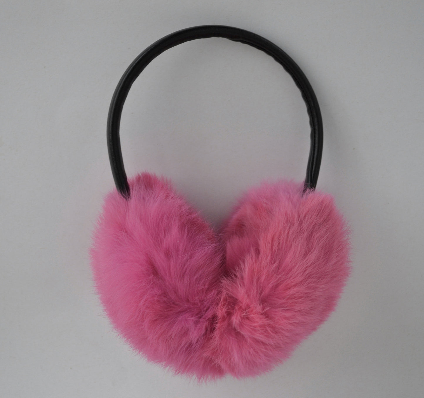 rabbit fur earmuffs pink