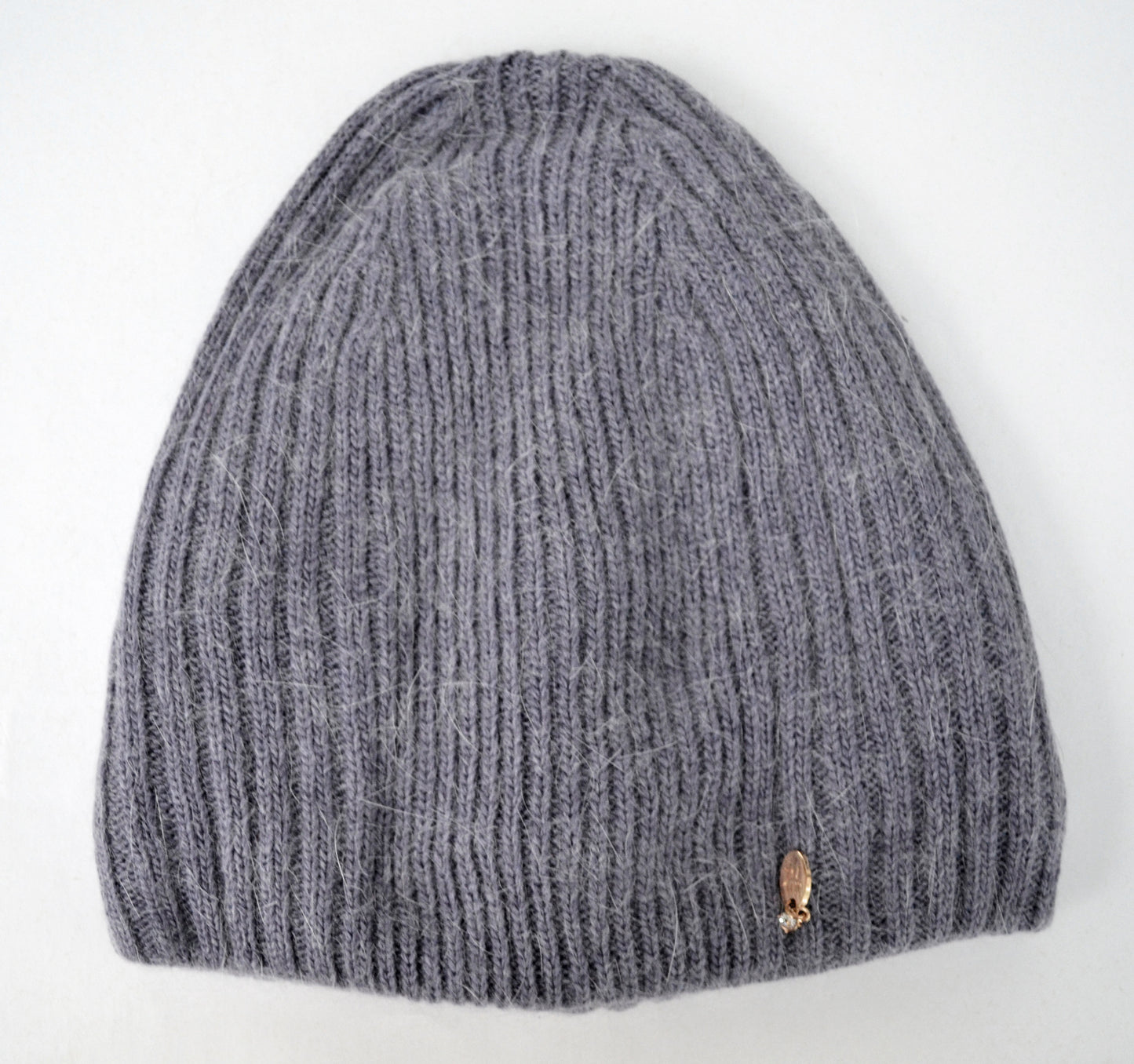 Angora Wool Beanie: Knitted Slouchy Winter Hat with Fleece Lining