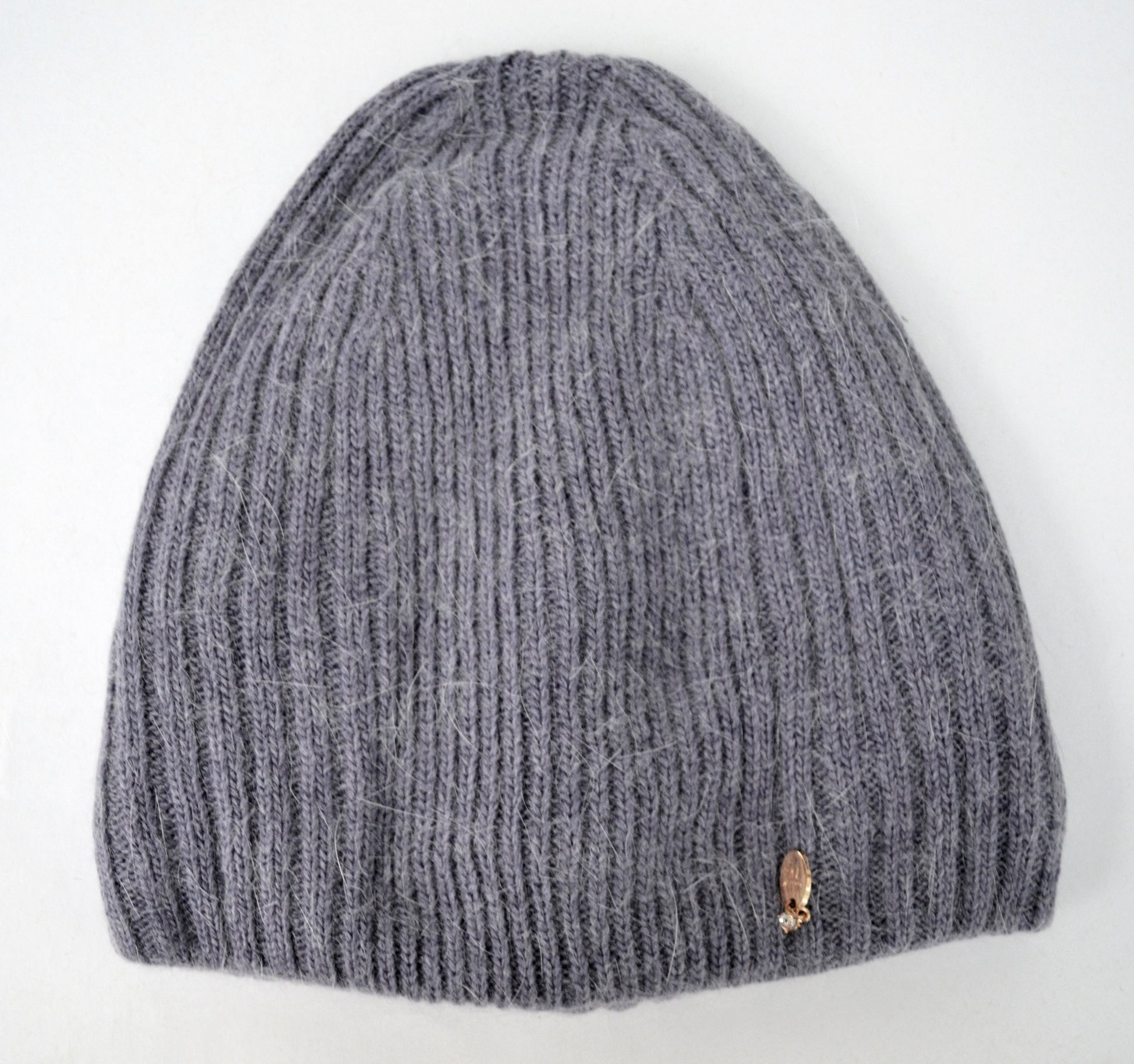 Angora Wool Beanie: Knitted Slouchy Winter Hat with Fleece Lining