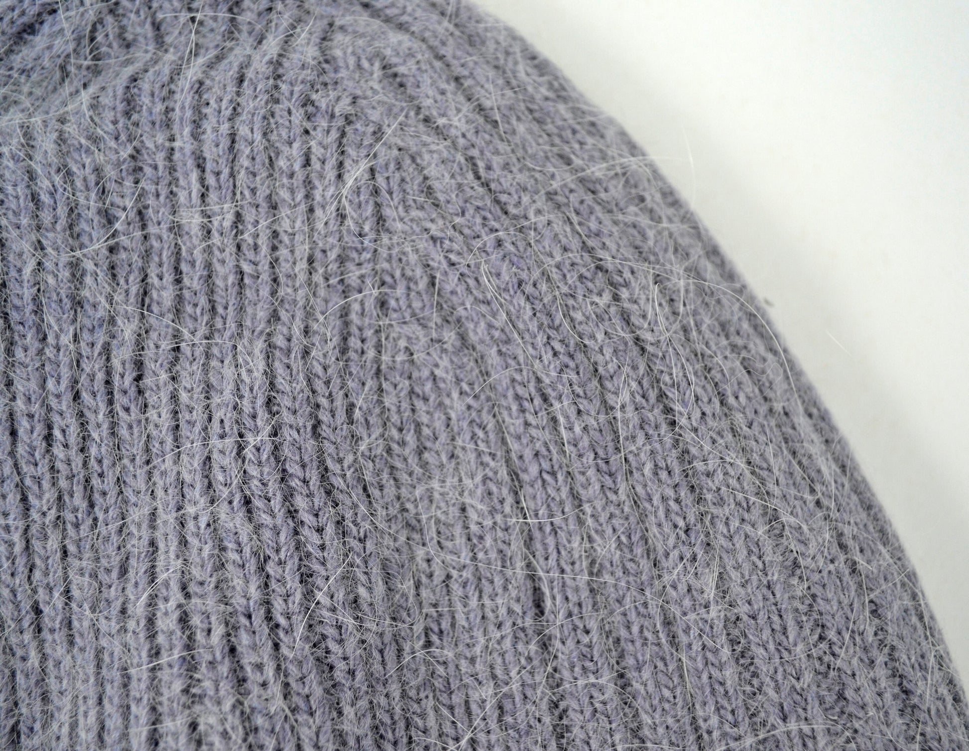 Angora Wool Beanie: Knitted Slouchy Winter Hat with Fleece Lining
