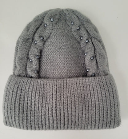 Women's braided slouchy beanie wool blend fleece lined hat – view 11