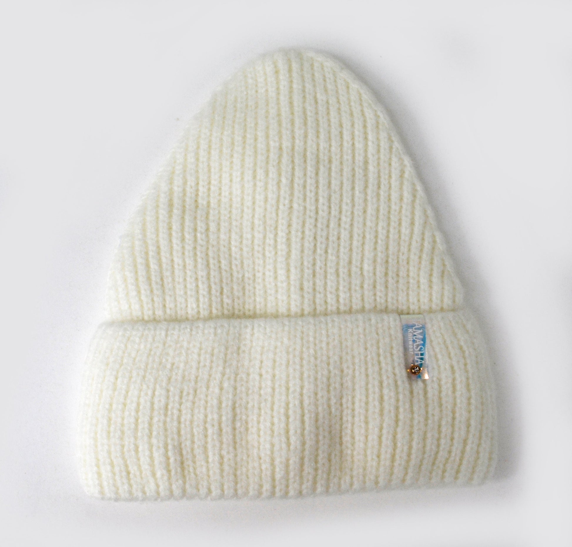 Wool Knitted Hat for Women White