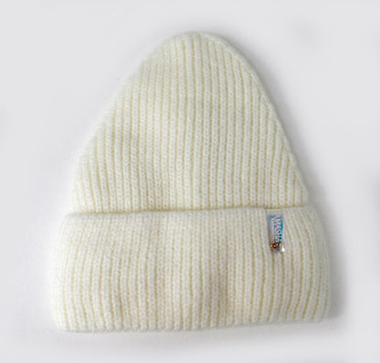 Wool Knitted Hat for Women White